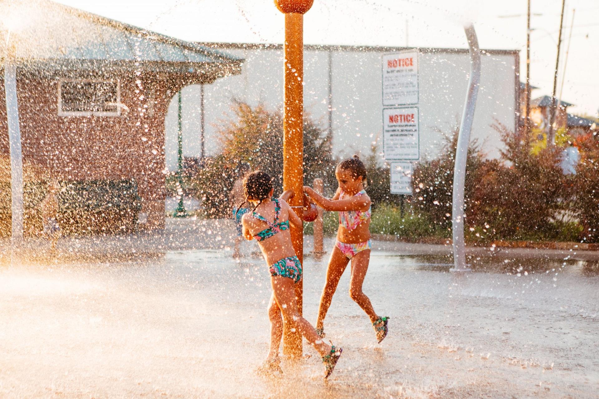 Kids at splash pad