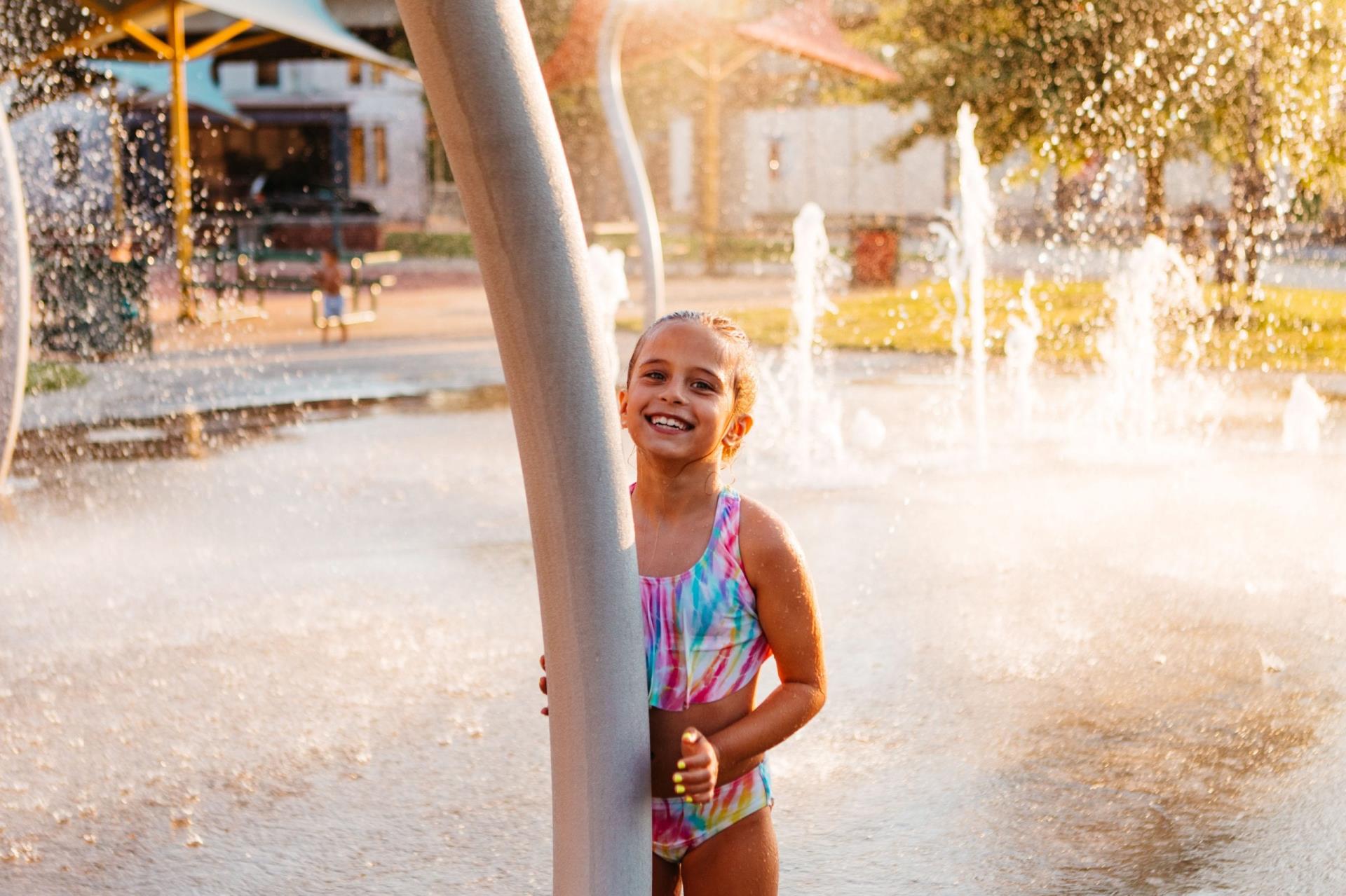 Kids at splash pad