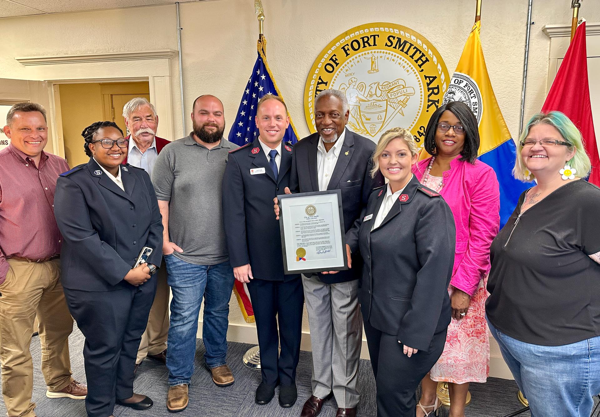 Mayor with Salvation Army for Proclamation