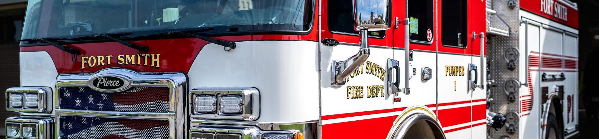 large photo of the front of a Fire Truck