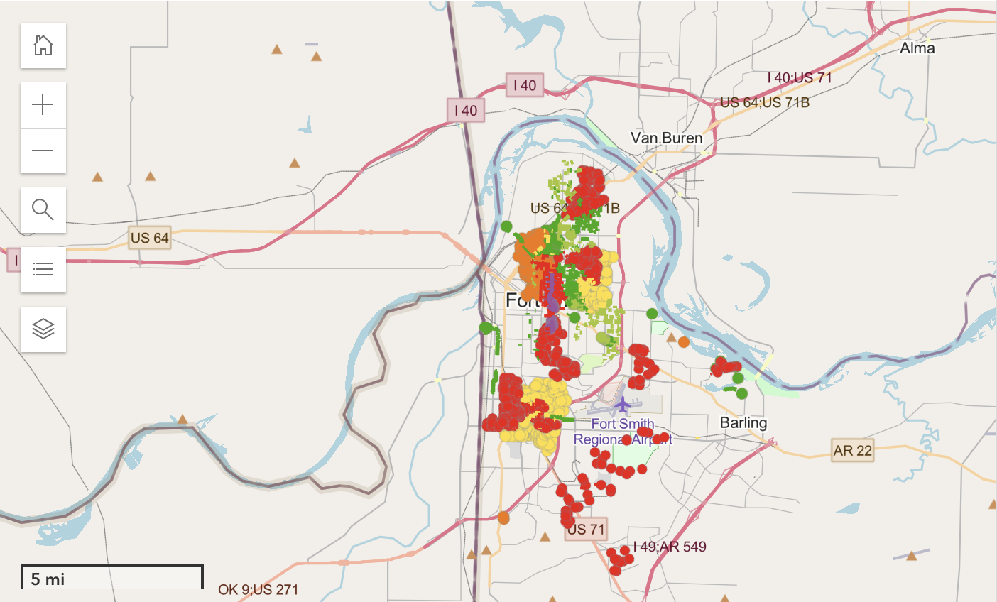 Screenshot of Consent Decree Status Map