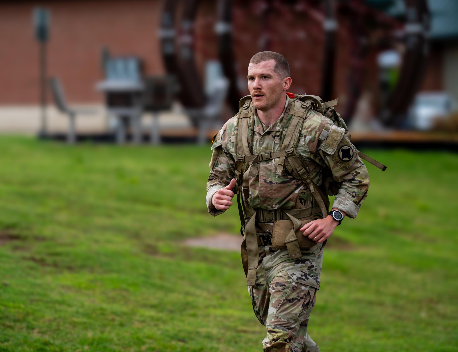 Military member running in the inaugural Darby Challenge